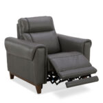 Aiden & Ivy Spencer Grey Leather Power Reclining Armchair - Image 3