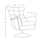 Gallery Bristol Grey Nubuck Leather Swivel Chair - Image 2