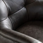 Gallery Bristol Grey Nubuck Leather Swivel Chair - Image 4