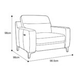Colby Dark Grey Leather Armchair with Power Footrest - Image 2