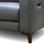 Colby Dark Grey Leather Armchair with Power Footrest - Image 3