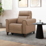 Aiden & Ivy Spencer Brown Leather Power Reclining Armchair