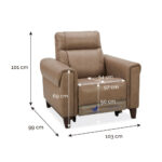 Aiden & Ivy Spencer Brown Leather Power Reclining Armchair - Image 2