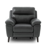 Grace Dark Grey Leather Power Reclining Armchair - Image 3