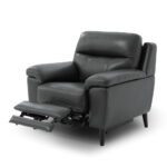 Grace Dark Grey Leather Power Reclining Armchair - Image 4