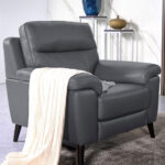 Grace Dark Grey Leather Power Reclining Armchair - Image 5
