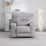 Excalibur Grey Fabric Power Recliner Armchair