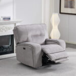Excalibur Grey Fabric Power Recliner Armchair - Image 3