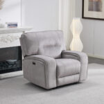Excalibur Grey Fabric Power Recliner Armchair - Image 4