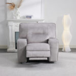 Excalibur Grey Fabric Power Recliner Armchair - Image 5
