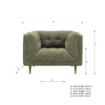 Isla Green Fabric Armchair - Image 2