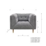 Isla Grey Fabric Armchair - Image 2