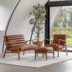 Gallery Datsun Brown Leather Armchair - Image 5