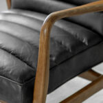 Gallery Datsun Antique Ebony Leather Armchair - Image 3