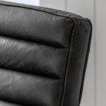 Gallery Datsun Antique Ebony Leather Armchair - Image 4