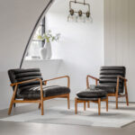 Gallery Datsun Antique Ebony Leather Armchair - Image 5