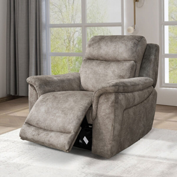 Oscar Grey Fabric Power Reclining Armchair with Power Headrest