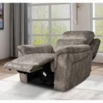 Oscar Grey Fabric Power Reclining Armchair with Power Headrest - Image 3