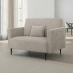 MOONAP Monroe Beige Fabric Loveseat