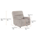 True Innovations Hayden Beige Fabric Manual Recliner Chair - Image 2