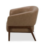 Aiden & Ivy Brown Leather Barrel Armchair - Image 4