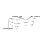 Bordeaux Fabric Footstool, Grey - Image 2