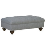 Bordeaux Fabric Footstool, Grey - Image 4