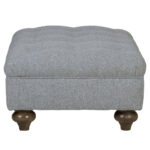 Bordeaux Fabric Footstool, Grey - Image 5