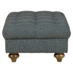 Bordeaux Fabric Footstool, Blue - Image 5