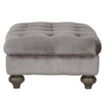 Bordeaux Grey Velvet Footstool - Image 3
