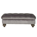 Bordeaux Grey Velvet Footstool - Image 5