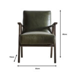 Gallery Neyland Green Leather Armchair - Image 2