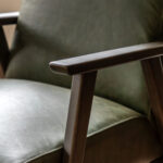 Gallery Neyland Green Leather Armchair - Image 3