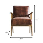Gallery Neyland Brown Leather Armchair - Image 2
