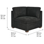 Thomasville Tisdale Dark Grey Fabric Corner Chair - Image 2