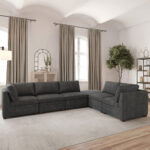 Thomasville Tisdale Dark Grey 6 Piece Modular Fabric Sofa - Image 9