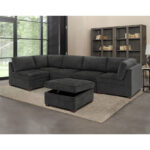Thomasville Tisdale Dark Grey Fabric Armless Chair - Image 5