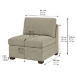 Thomasville Tisdale Beige Fabric Armless Chair - Image 2