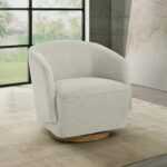Henredon Murphy Light Grey Fabric Swivel Chair
