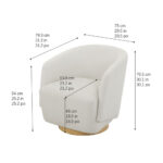 Henredon Murphy Cream Fabric Swivel Chair - Image 6