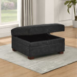 Thomasville Tisdale Dark Grey Fabric Storage Ottoman - Image 3