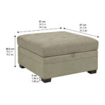 Thomasville Tisdale Beige Fabric Storage Ottoman - Image 2