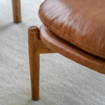 Gallery Datsun Antique Brown Leather Footstool - Image 3