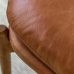 Gallery Datsun Antique Brown Leather Footstool - Image 4