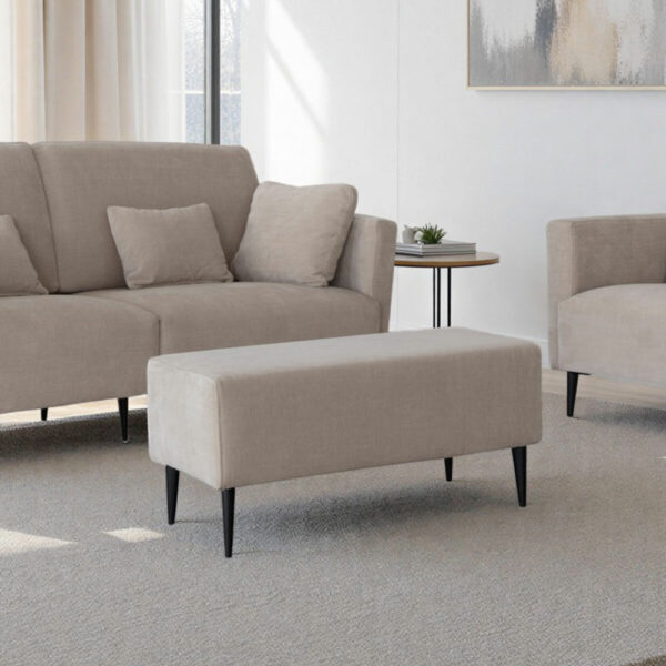 MOONAP Monroe Beige Fabric Footstool