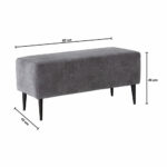 MOONAP Monroe Dark Grey Fabric Footstool - Image 6