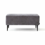 MOONAP Monroe Dark Grey Fabric Footstool - Image 8
