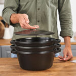 STAUB Stackable 3 Piece Pot Set in White Truffle - Image 12