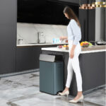 EKO Ecofly 20+20L Stainless Steel Kitchen Bin in Titanium Blue - Image 5