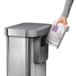 simplehuman Rectangular Step Can Bin 55L in Brushed Stainless Steel with Grey Plastic Lid - Image 5